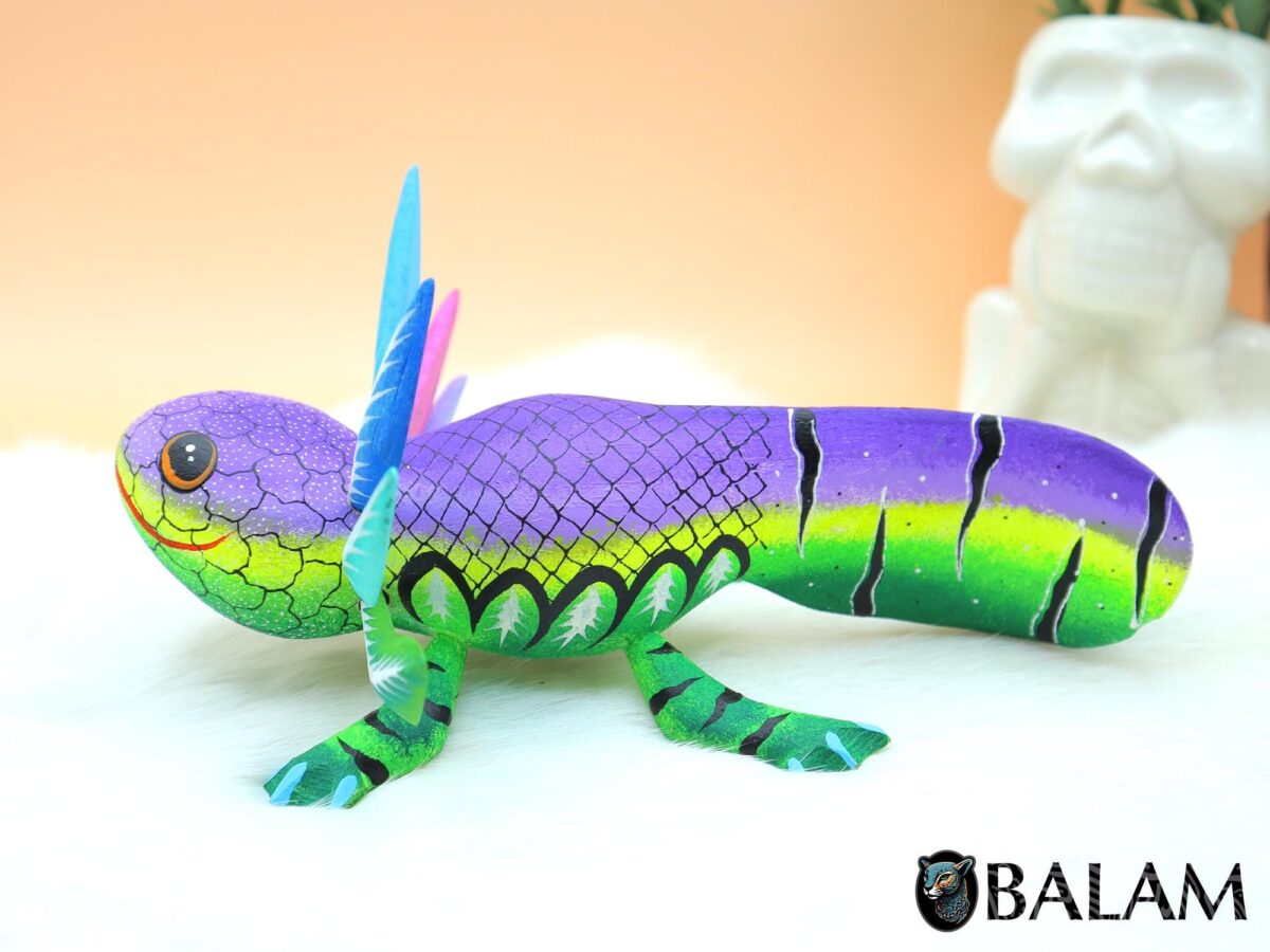 Little Ajolote alebrije, Alebrije from Oaxaca, Copal wood sculpture, Alebrije art, cute Axolotl alebrije, Salamander, Cute axolotl alebrije. - Image 2