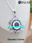 Silver Sun pendant, Mayan Calendar sun, 2 inches pendant, 925 silver. Mayan symbols. Read Description