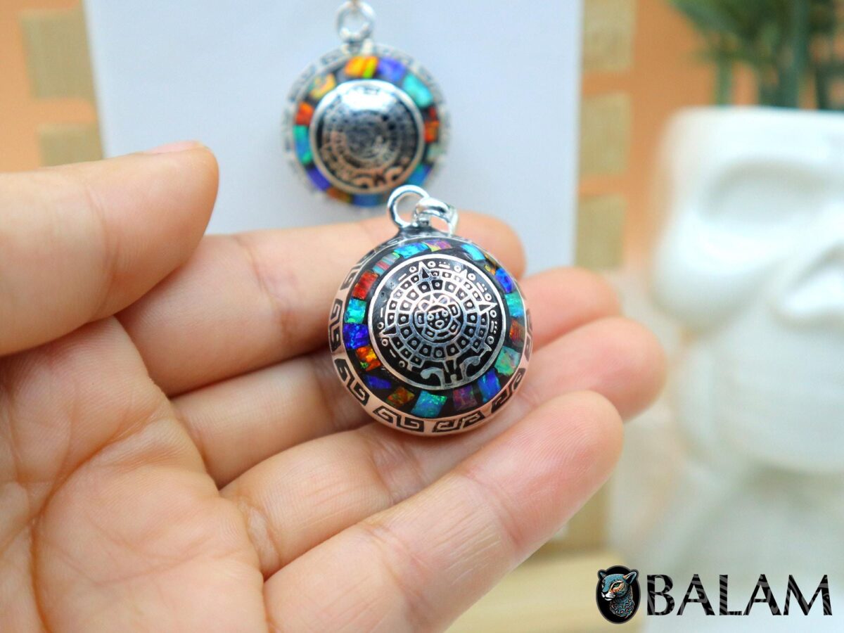 Angel Caller, Harmony ball, Chime bell pendant, 25 mm pendant (Big), 925 silver. Mayan Aztec Calendar. Multicolor. Read Description - Image 2