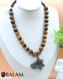 Quetzalcoatl necklace, Ceremonial Necklace, Aztec deity, Kukulcan Mayan deity, Labradorite carved, tigers' eye beads. Read DESCRIPTION