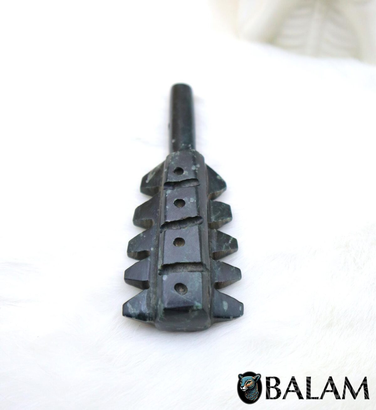Macuahuitl pendant, Aztec weapon, green jade pendant, Ceremonial Necklace, Jade Necklace. Aztec god. Read Description - Image 5