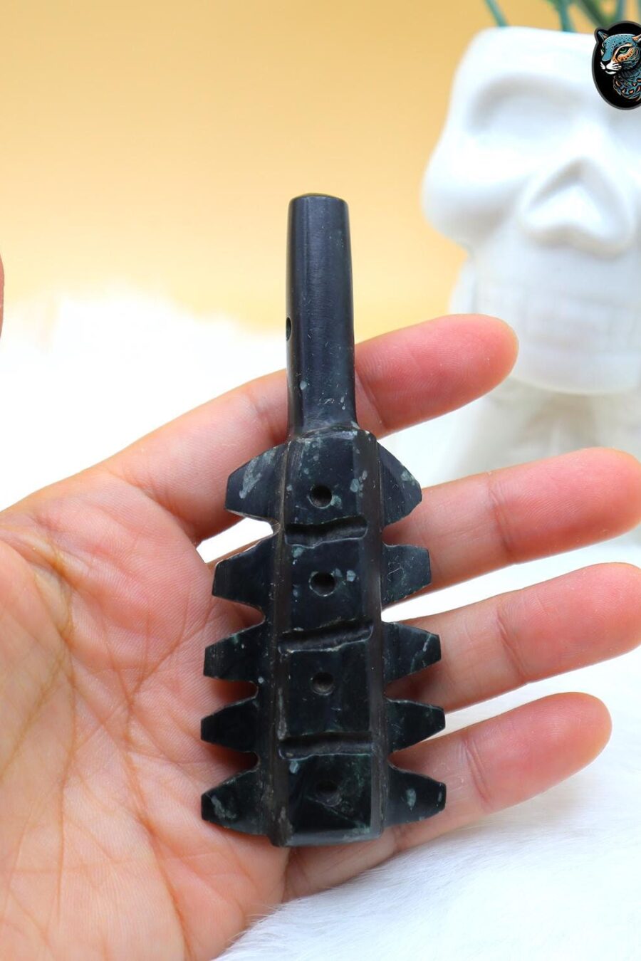 Macuahuitl pendant, Aztec weapon, green jade pendant, Ceremonial Necklace, Jade Necklace. Aztec god. Read Description