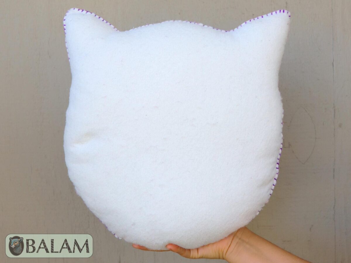 Mexican Cat throw Pillow, Felt Pillow, Mexican Heart throw Pillow, Colorful cushion. - Image 3