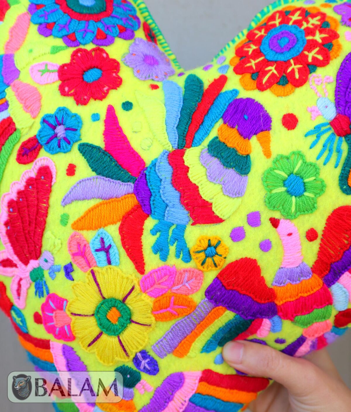 Mexican Cat throw Pillow, Felt Pillow, Mexican Heart throw Pillow, Colorful cushion. - Image 9