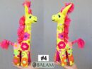 Giraffe stuffed animal, Colorful Mexican handmade plushies, stuffed natural felt animals, Mexican toys, Giraffe Plushies. 16'' tall