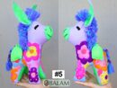 Donkey stuffed animal, Lion stuffed animal, Colorful Mexican handmade plushies, stuffed natural felt animal, Donkey Plushies. 10 - 12'' tall