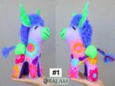 Donkey stuffed animal, Lion stuffed animal, Colorful Mexican handmade plushies, stuffed natural felt animal, Donkey Plushies. 10 - 12'' tall