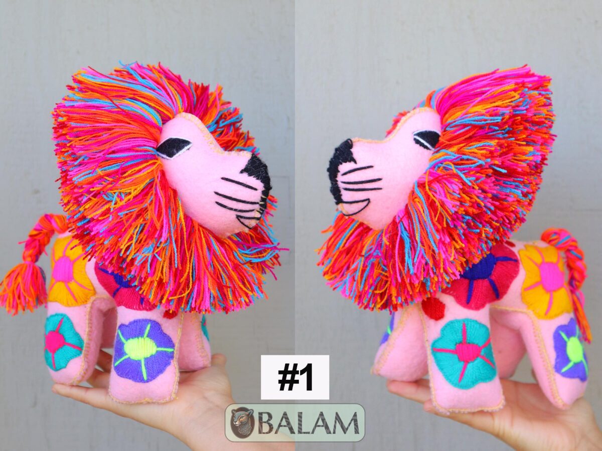 Donkey stuffed animal, Lion stuffed animal, Colorful Mexican handmade plushies, stuffed natural felt animal, Donkey Plushies. 10 - 12'' tall - Image 7