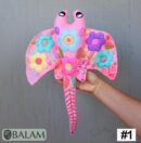 Stingray stuffed animal, Stingray Plush, Colorful Mexican handmade plushies, stuffed natural felt animal. 15'' long
