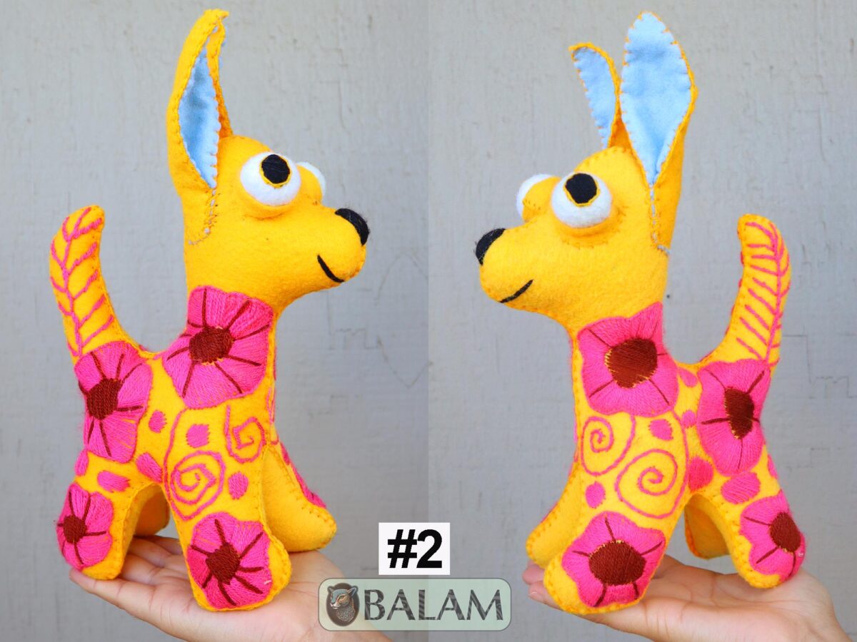 Chihuahua stuffed animal, Doggy Plush, Chihuahua dog stuffed animal, Colorful Mexican handmade plushies, stuffed felt animal. 11 '' tall - Image 3