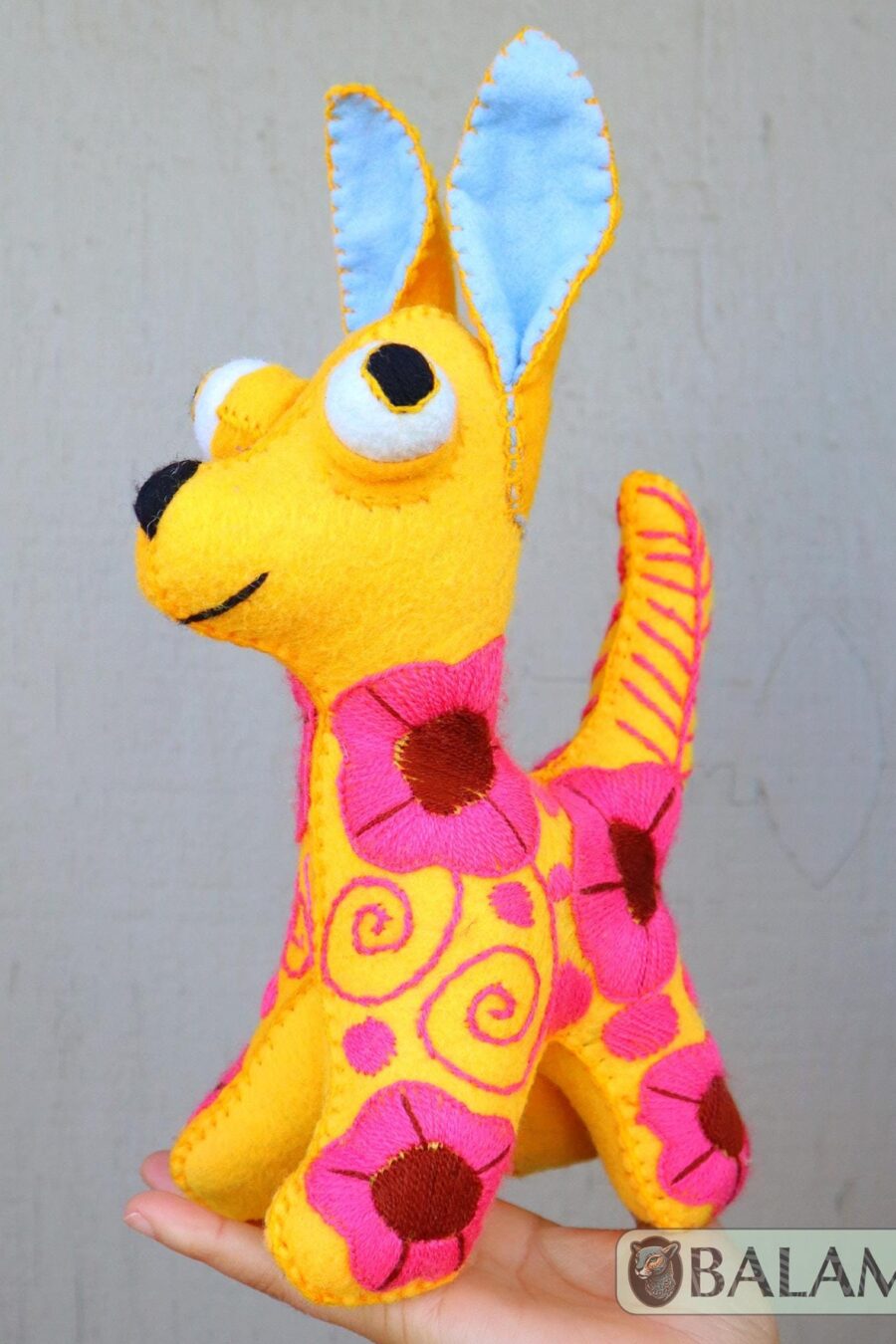 Chihuahua stuffed animal, Doggy Plush, Chihuahua dog stuffed animal, Colorful Mexican handmade plushies, stuffed felt animal. 11 '' tall
