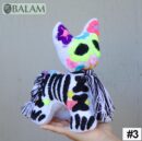 Skeleton cat stuffed animal, Cat stuffed animal, Colorful Mexican handmade plushies, Dia de Muertos Xolo dog. 10 - 11'' tall