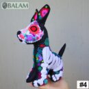 Skeleton cat stuffed animal, Cat stuffed animal, Colorful Mexican handmade plushies, Dia de Muertos Xolo dog. 10 - 11'' tall