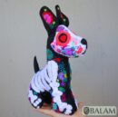 Skeleton cat stuffed animal, Cat stuffed animal, Colorful Mexican handmade plushies, Dia de Muertos Xolo dog. 10 - 11'' tall