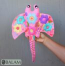 Stingray stuffed animal, Stingray Plush, Colorful Mexican handmade plushies, stuffed natural felt animal. 15'' long