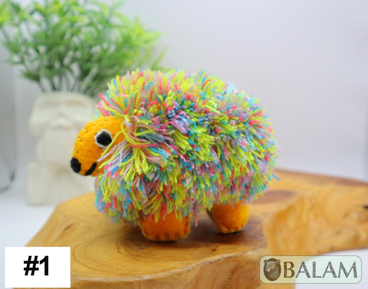 Little porcupine stuffed animal, porcupine stuffed animal, Colorful Mexican handmade plushies. 4'' approx - Image 4
