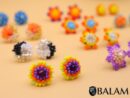 Stud Earrings, Mexican bead stud earrings, Mexican stud, Bead stud.