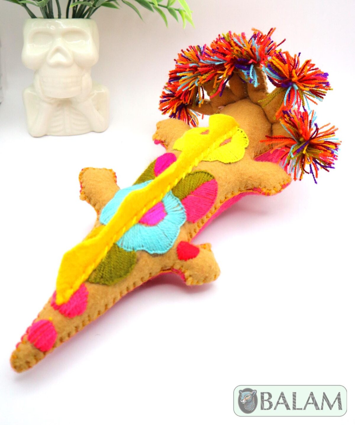 Axolotl stuffed animal, Axolotl Plush, Ajolote stuffed animal, Colorful Mexican handmade plushies. 12'' long - Image 5