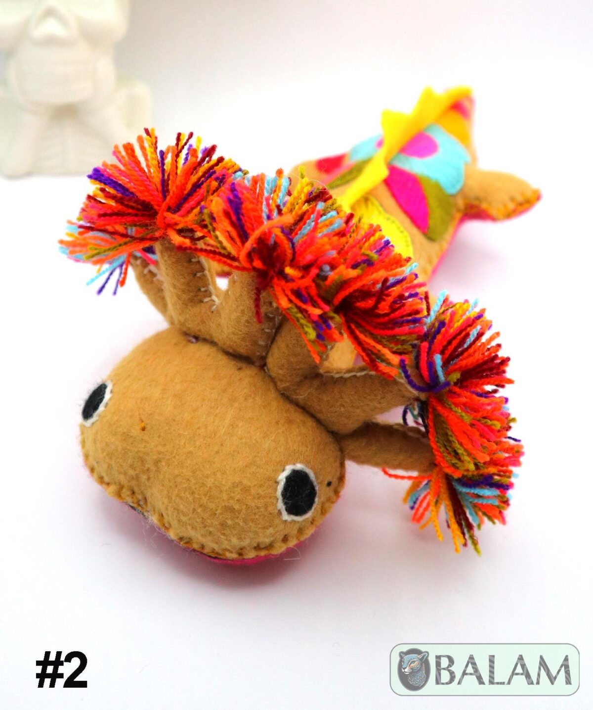 Axolotl stuffed animal, Axolotl Plush, Ajolote stuffed animal, Colorful Mexican handmade plushies. 12'' long - Image 4