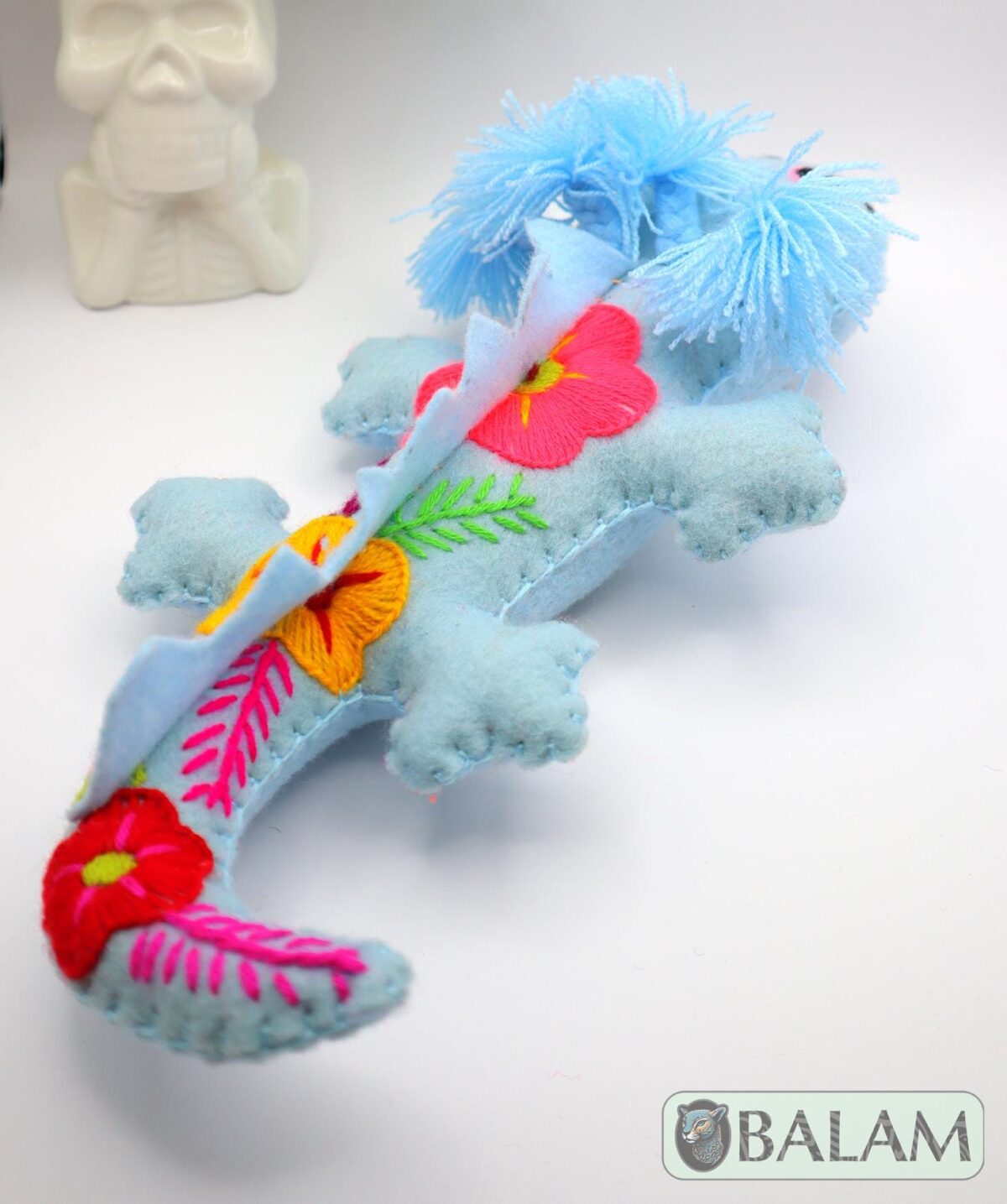 Axolotl stuffed animal, Axolotl Plush, Ajolote stuffed animal, Colorful Mexican handmade plushies. 12'' long - Image 3