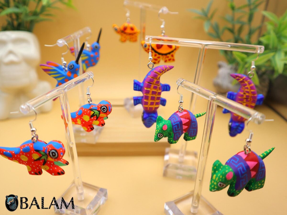 PREMIUM Alebrije Earrings, mini alebrije, armadillo, Hummingbird, Bunny, Coyote, Cat. Silver-plated hook. Read description - Image 2