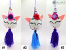 Mexican Cat Pom Pom tassel, Unicorn ornament, Cat Ornament, Unicorn tassel, Mexican Felt Pom Pom, Tassel.
