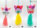 Mexican Cat Pom Pom tassel, Unicorn ornament, Cat Ornament, Unicorn tassel, Mexican Felt Pom Pom, Tassel.