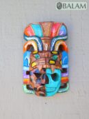 Mayan Warrior Mask, Cedar wooden duality mask, Duality mask, jaguar mask, Jaguar duality warrior mask, Mayan duality mask. 8 inches