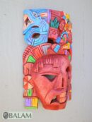 Mayan duality Mask, Cedar wooden duality mask, Duality mask, Kukulcan mask, jaguar warrior, Mayan duality mask. 15 inches