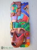 Mayan duality of jaguar and snake Mask, Cedar wooden Mayan mask, Mayan Sea turtle mask, Kukulcan snake mask, Jaguar, snake Mayan. 15 inches