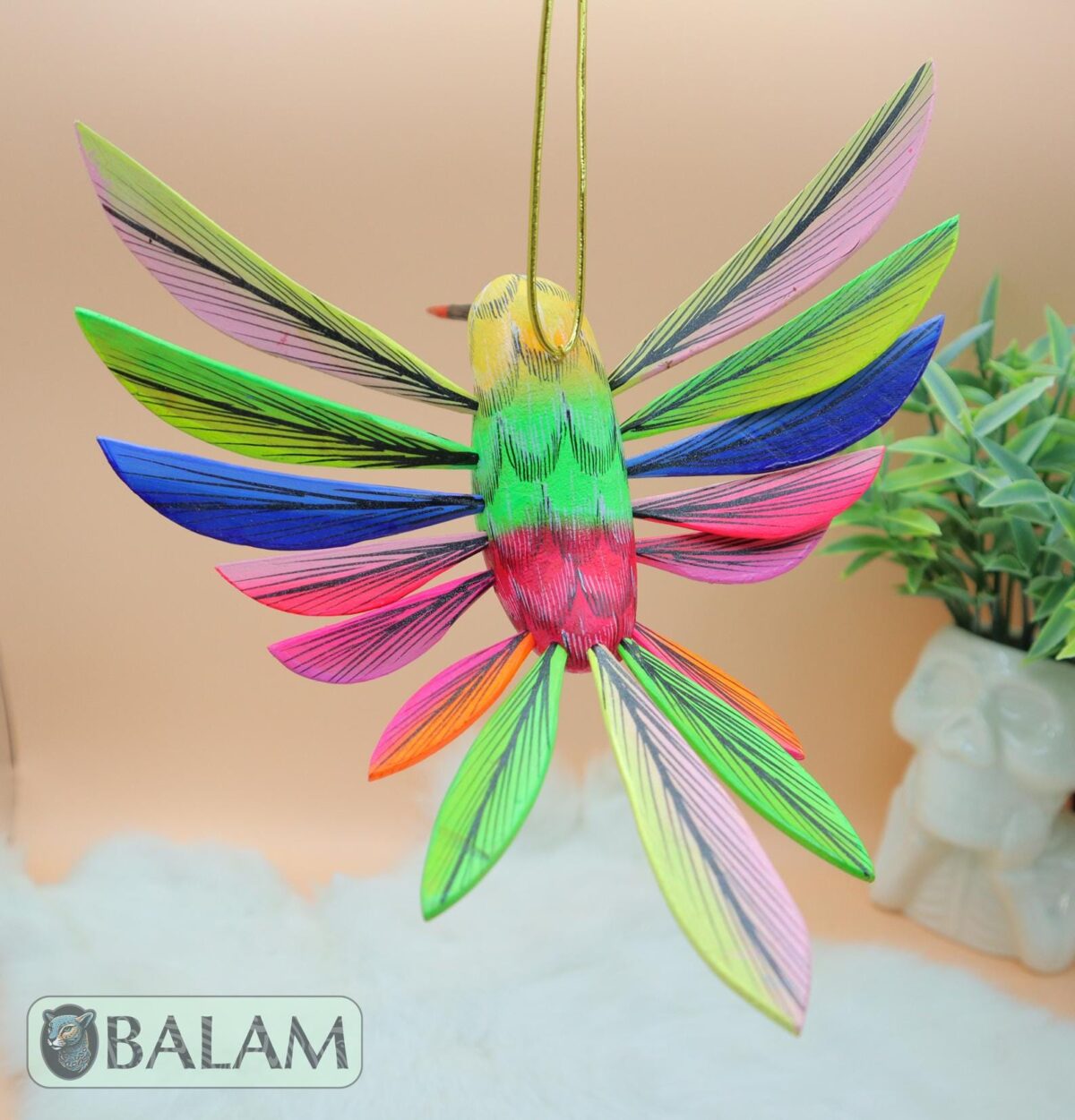 Hummingbird Alebrije, Hummingbird ornament, Wood copal sculpture, hummingbird, bird alebrije, Colibri alebrije, Big hummingbird alebrije. - Image 3