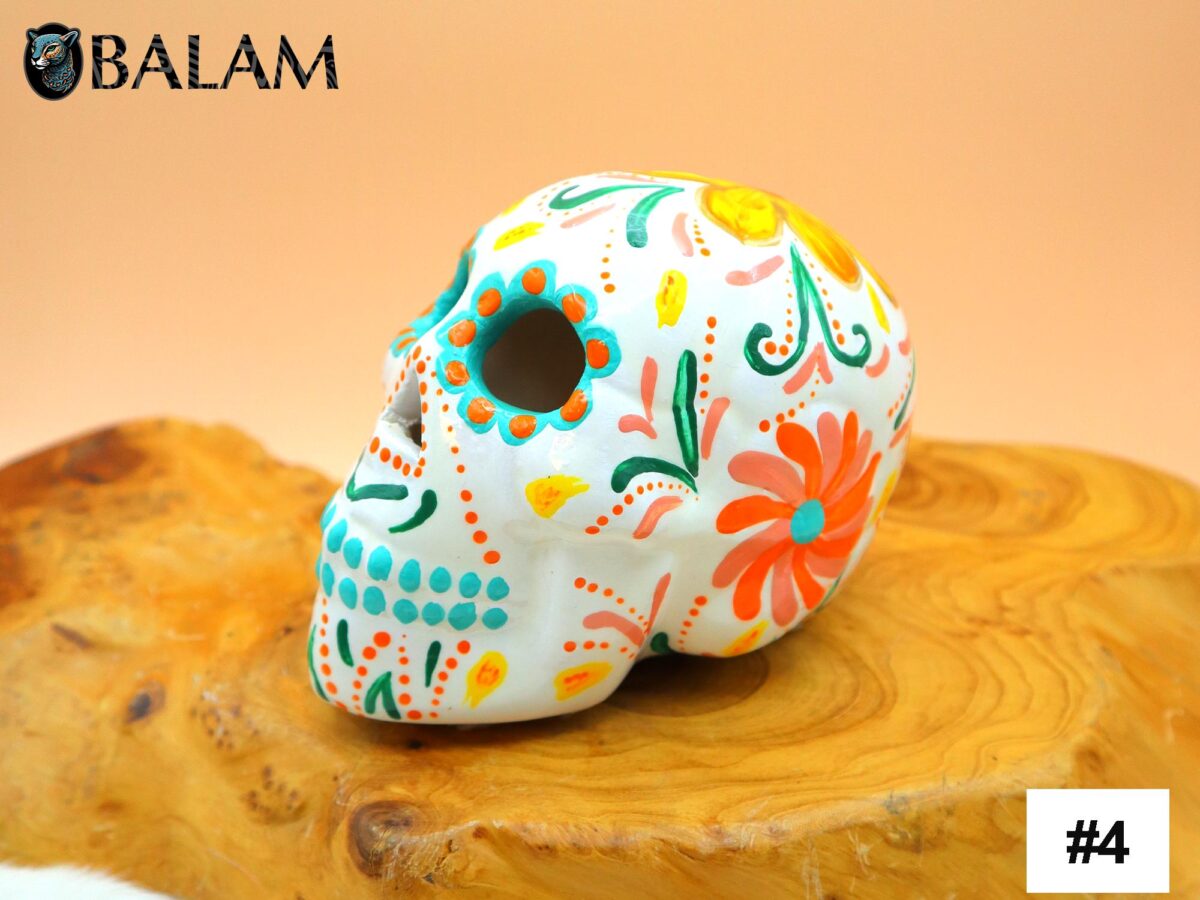 Sugar skull decor, Sugar Skull hand painted, ceramic Sugar skull, Dia de Muertos, Art skull. - Image 9