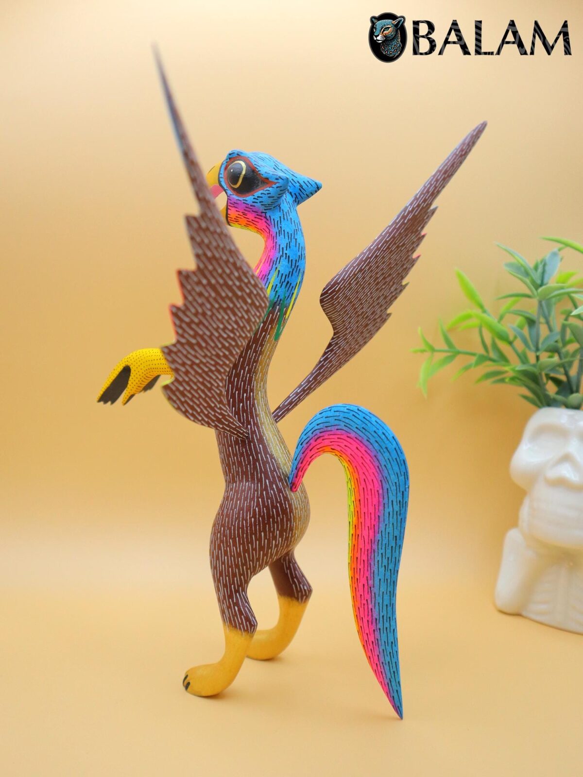 Grifo alebrije, Aguila alebrije, Alebrije from Oaxaca, alebrije, Copal wood sculpture, Wood Art, Alebrije art, Griffin, Phoenix, eagle. - Image 7