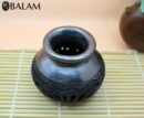 Small Barro Negro Vase. Small flower vase, cutout vase. Rustic handmade small vase. San Bartolo, Oaxaca.