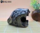 Barro Negro Jaguar Head. Impressive Handmade Jaguar of Black clay. Rustic handmade Jaguar head. San Bartolo, Oaxaca.