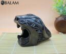 Barro Negro Jaguar Head. Impressive Handmade Jaguar of Black clay. Rustic handmade Jaguar head. San Bartolo, Oaxaca.