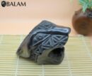 Barro Negro Jaguar Head. Impressive Handmade Jaguar of Black clay. Rustic handmade Jaguar head. San Bartolo, Oaxaca.