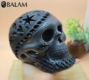 Barro Negro Skull. Black skull decor. Rustic handmade Skull. San Bartolo, Oaxaca.