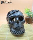 Barro Negro Skull. Black skull decor. Rustic handmade Skull. San Bartolo, Oaxaca.