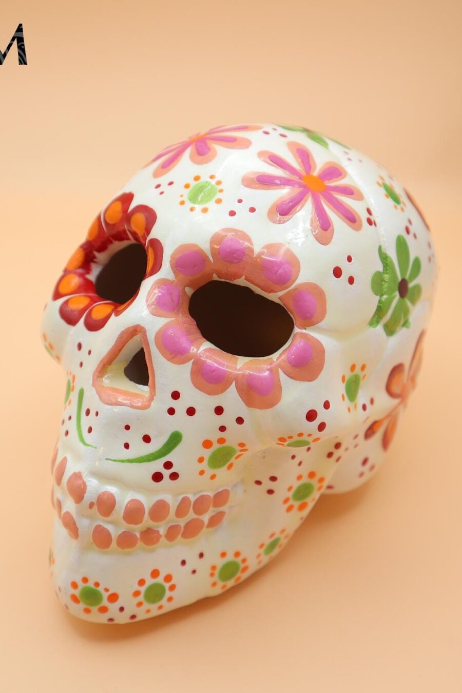 Sugar skull decor, Sugar Skull hand painted, ceramic Sugar skull, Dia de Muertos, Art skull.