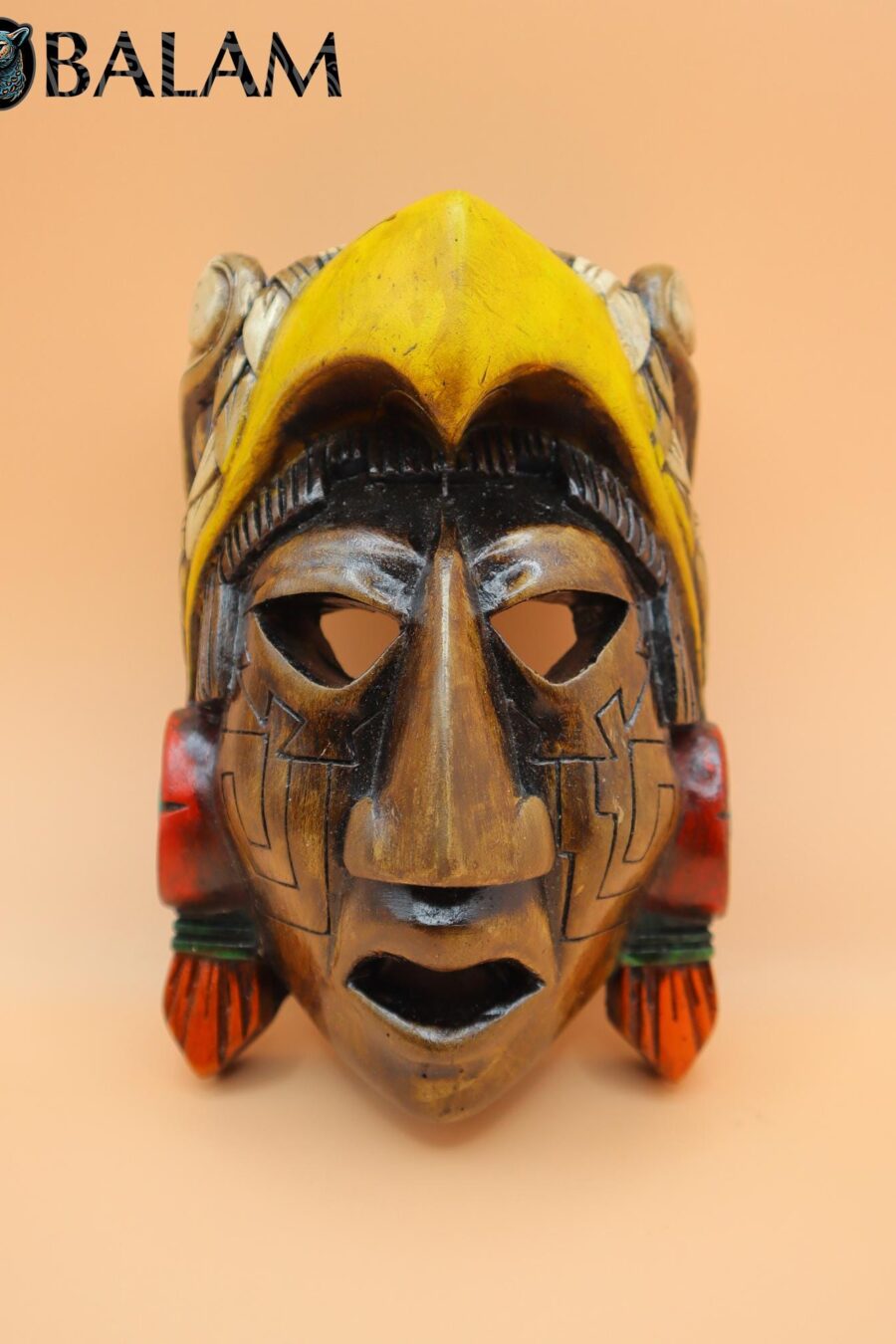 Mayan Aztec Warrior Mask, Wall art, Duality mask, jaguar mask, Warrior mask, Mayan art craft, Art collection, Wall decor.