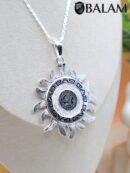 Silver Sun pendant, Mayan Calendar sun, 2 inches pendant, 925 silver. Mayan symbols. Read Description