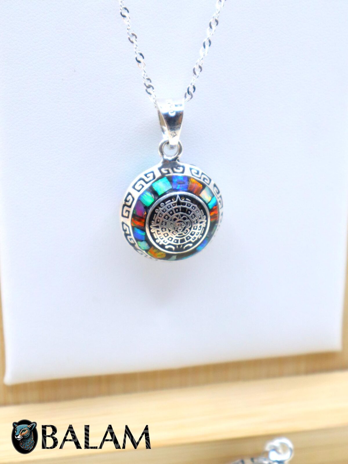 Angel Caller, Harmony ball, Chime bell pendant, 21 mm pendant (Medium), 925 silver. Mayan Aztec Calendar. Multicolor. Read Description - Image 4