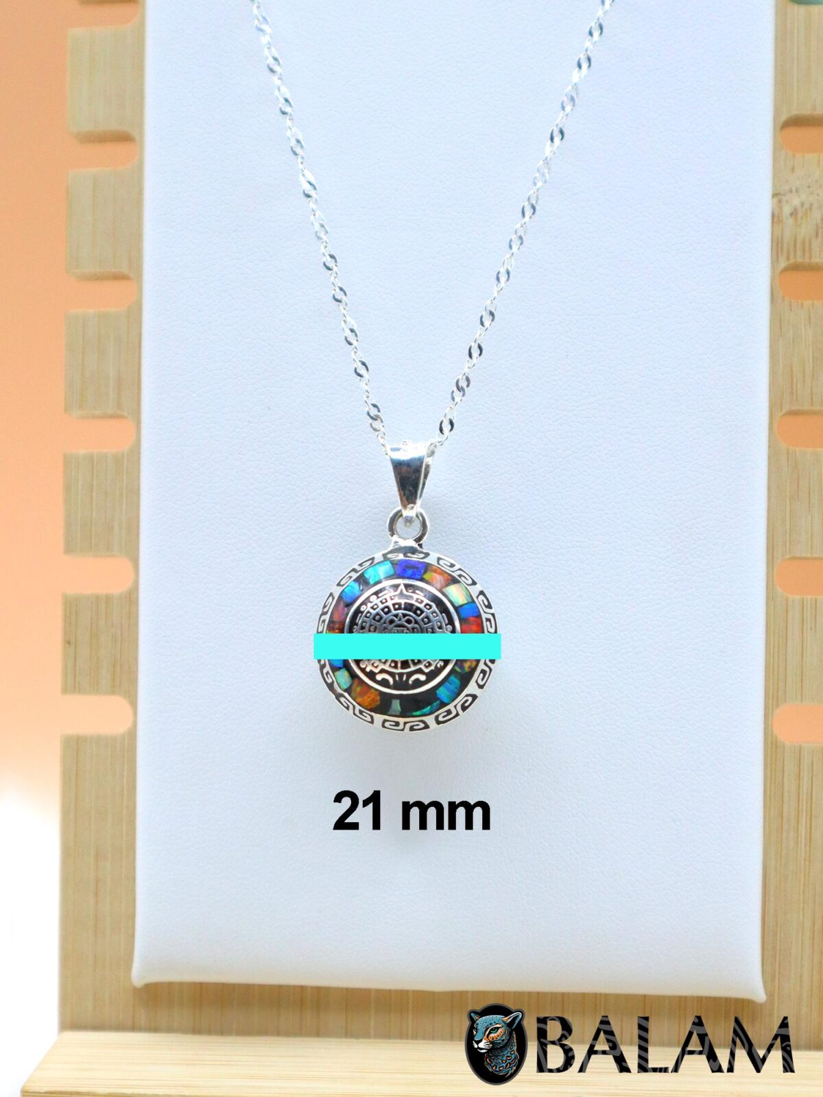Angel Caller, Harmony ball, Chime bell pendant, 21 mm pendant (Medium), 925 silver. Mayan Aztec Calendar. Multicolor. Read Description - Image 7