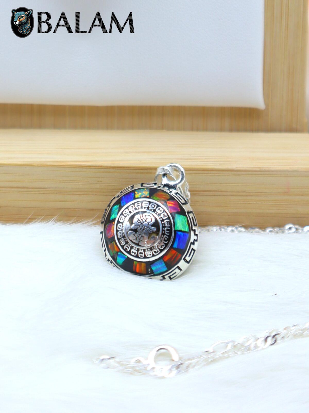 Angel Caller, Harmony ball, Chime bell pendant, 21 mm pendant (Medium), 925 silver. Mayan Aztec Calendar. Multicolor. Read Description - Image 5