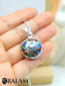Angel Caller, Harmony ball, Chime bell pendant, 21 mm pendant (Medium), 925 silver. Mayan Aztec Calendar. Multicolor. Read Description