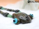 Mayan Ceremonial, Ceremonial Necklace, Pakal King, Mayan Jade bead Necklace, Jade, green aventurine, turquoise necklace. Read Description