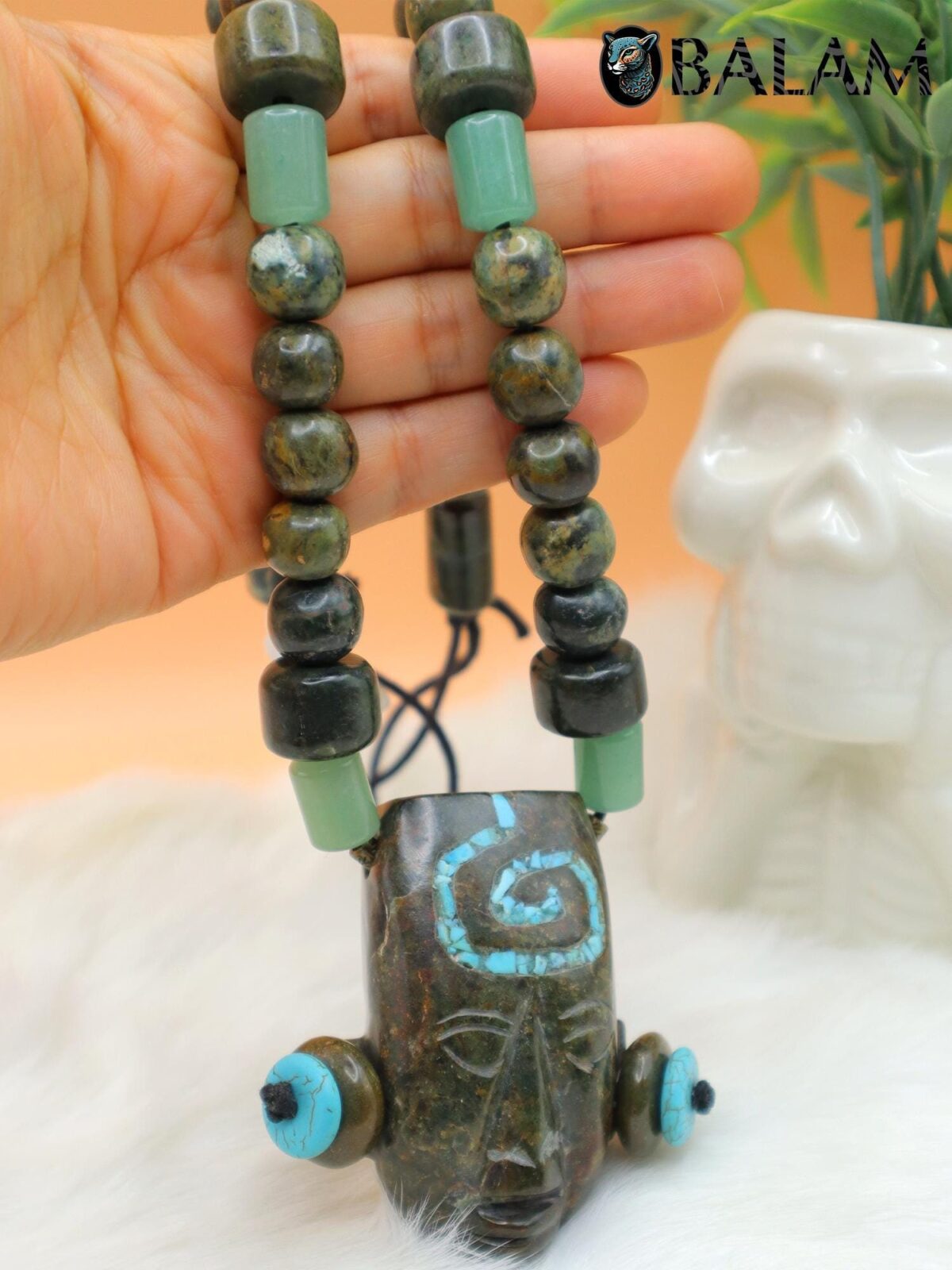 Mayan Ceremonial, Ceremonial Necklace, Pakal King, Mayan Jade bead Necklace, Jade, green aventurine, turquoise necklace. Read Description