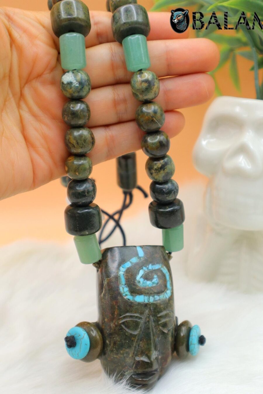 Mayan Ceremonial, Ceremonial Necklace, Pakal King, Mayan Jade bead Necklace, Jade, green aventurine, turquoise necklace. Read Description