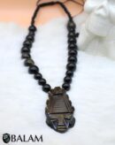 Obsidian Mask necklace, Obsidian Beads, Ceremonial Necklace, Obsidian.
